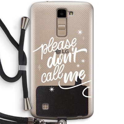 Don't call: LG K10 (2016) Transparant Hoesje met koord