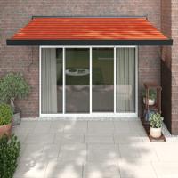Luifel uittrekbaar 3,5x2,5 m stof en aluminium oranje en bruin