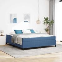 Bedframe met matras Blauw 180 x 200 cm Stof