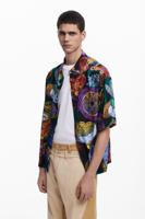 Kortemouw overhemd met fruitprint - BLACK - XL Kortemouw overhemd met fruitprint - BLACK - XL