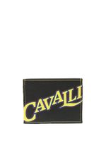 Roberto Cavalli porte-cartes à logo imprimé - Noir