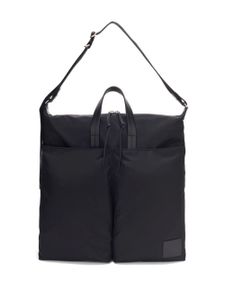 Jil Sander sac cabas en cuir à patch logo - Noir