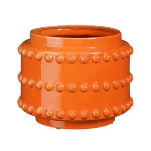 Bloempot - boaz - gebobbeld - oranje - 16.5 x 21 cm