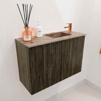Toiletmeubel Mondiaz Joya Dlux | 60 cm | Meubelkleur Shadow | Faye wastafel Arena Wasbak Rechts | 1 kraangat