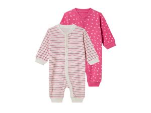 lupilu 2 baby pyjama&apos;s (Strepen/wit/roze, 74/80)