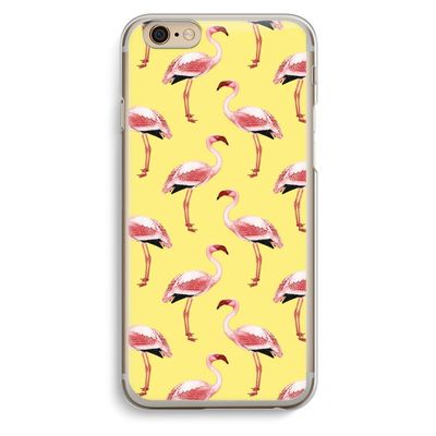 Flamingo's geel: iPhone 6 / 6S Transparant Hoesje