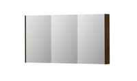 INK SPK2 spiegelkast met 3 dubbelzijdige spiegeldeuren, 6 verstelbare glazen planchetten, stopcontact en schakelaar 140 x 14 x 73 cm, koper eiken