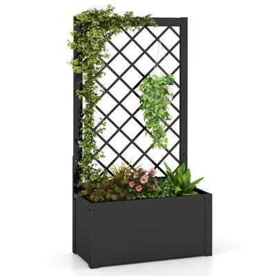 Hoge bak met Klimrek 112 cm Metalen Plantenbak Voor Klimplanten Groenten Klimplanten Bloemen