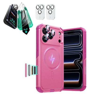iPhone 17 Pro Bundle Cyber Tough Magnetic Case (Camera Control) and Armorite Screen Protector - Rosy Pink