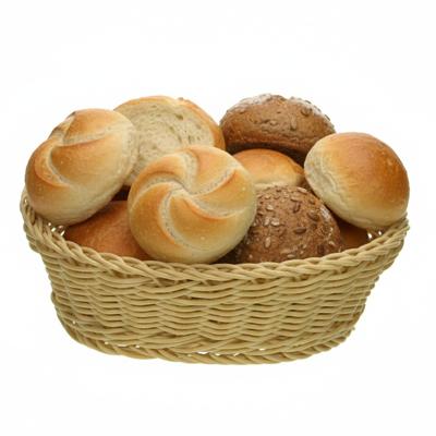 Ovale broodmand/serveermand beige kunststof L25 x B20 x H8 cm