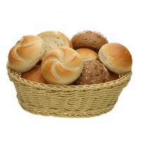 Ovale broodmand/serveermand beige kunststof L25 x B20 x H8 cm