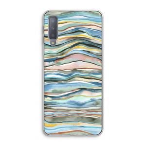 Watercolor Agate: Samsung Galaxy A7 (2018) Transparant Hoesje