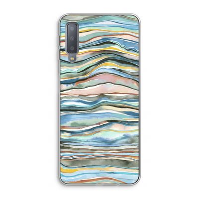 Watercolor Agate: Samsung Galaxy A7 (2018) Transparant Hoesje