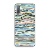 Watercolor Agate: Samsung Galaxy A7 (2018) Transparant Hoesje