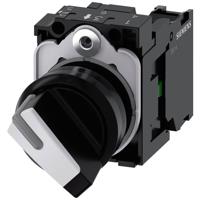 Siemens 3SU11002BF601BA0 Knevelschakelaar, verlicht, 22 mm, rond, kunststof, zwart, wit, 1S 1 stuk(s)