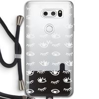 Eye pattern #3: LG V30 Transparant Hoesje met koord Eye pattern #3: LG V30 Transparant Hoesje met koord