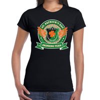 Zwart St. Patricks day drinking team t-shirt dames - thumbnail