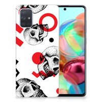Silicone Back Case Samsung Galaxy A71 Skull Red - thumbnail