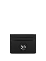 Philipp Plein porte-cartes en cuir à plaque logo - Noir - thumbnail