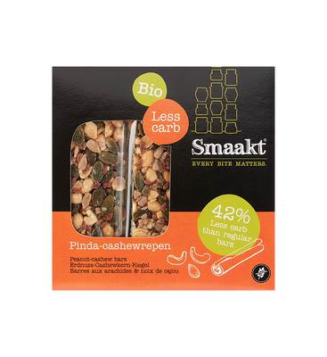 Smaakt Less Carb Pinda-Cashewrepen