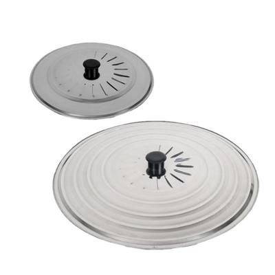 Gerimport Set 2x stuks spatdeksels - pannendeksels - rvs - stoomuitlaat - Dia 22 en 34 cm Gerimport Set 2x stuks spatdeksels - pannendeksels - rvs - stoomuitlaat - Dia 22 en 34 cm