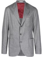 Brunello Cucinelli blazer en laine à simple boutonnage - Gris