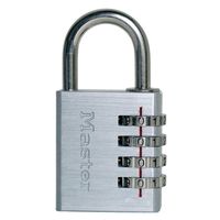 Masterlock 40mm - solid aluminium body with brushed metal finish - 27mm chrome pl - 7640EURD