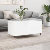 Salontafel 90x44,5x45 cm bewerkt hout hoogglans wit