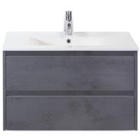 Dante Badmeubelset 80 cm - Beton Antraciet - Keramische Wastafel Wit Enjoy