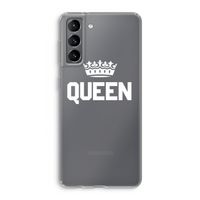 Queen zwart: Samsung Galaxy S21 Transparant Hoesje