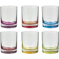 Set van 6x stuks tumbler glazen Colori 300 ml van glas - Drinkglazen - thumbnail