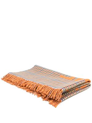Autry couverture en laine à carreaux - Orange