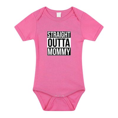 Straight outta mommy geboorte cadeau / kraamcadeau romper roze voor babys / meisjes