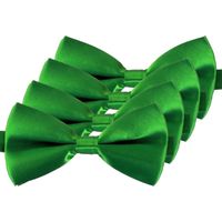 4x Groene verkleed vlinderstrikjes 12 cm voor dames/heren - thumbnail