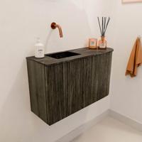 Toiletmeubel Mondiaz Joya Dlux | 71.6 cm | Meubelkleur Shadow | Faye wastafel Lava Wasbak Links | Zonder kraangat(en)
