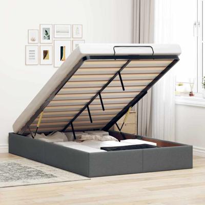 Bedframe zonder matras 120x200 cm stof donkergrijs