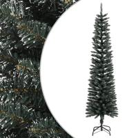 VidaXL Kunstkerstboom met standaard smal 210 cm PVC groen