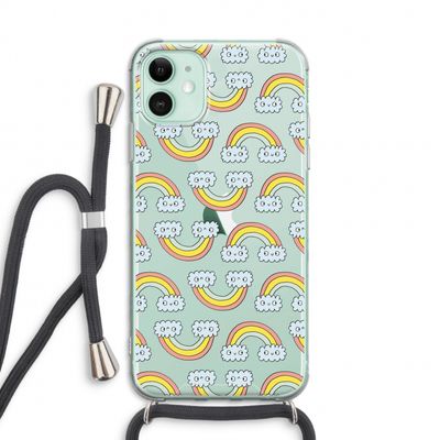 Regenboog: iPhone 11 Transparant Hoesje met koord