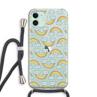 Regenboog: iPhone 11 Transparant Hoesje met koord