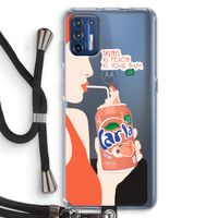 Peach please!: Motorola Moto G9 Plus Transparant Hoesje met koord