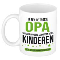 Cadeau koffie/thee mok voor opa - groen - trotse opa - keramiek - 300 ml   -