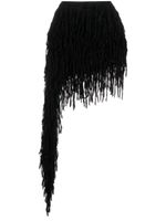 Blumarine minijupe asymétrique à franges - Noir