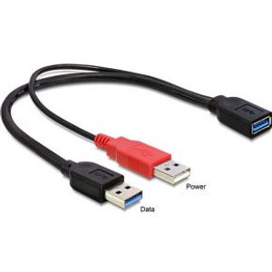 Haiqoe USB Data/Power Kabel USB3.0 A Fem - 2x USB A Male