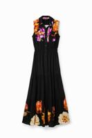 Lange blousejurk met bloemen M. Christian Lacroix - BLACK - XS - thumbnail