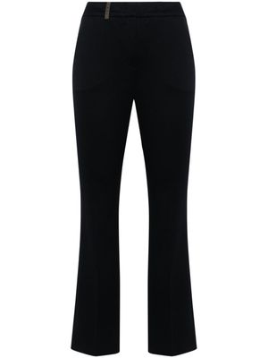 Peserico pantalon nervuré Ottoman à coupe évasée - Bleu