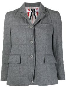 Thom Browne blazer matelassé à bande tricolore - Gris