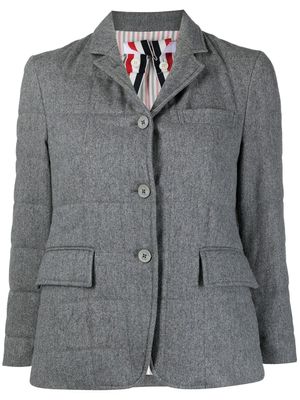 Thom Browne blazer matelassé à bande tricolore - Gris