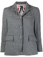 Thom Browne blazer matelassé à bande tricolore - Gris Thom Browne blazer matelassé à bande tricolore - Gris