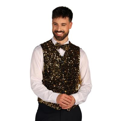 West End paillettenvest goud heer