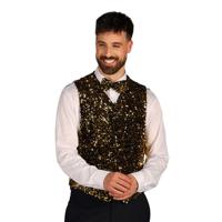 West End paillettenvest goud heer